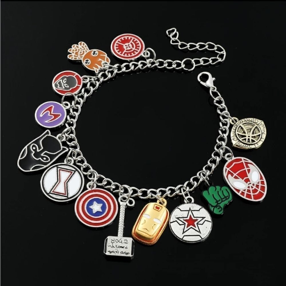 Super Hero Thor Spiderman Captaon America Charm Bracelet